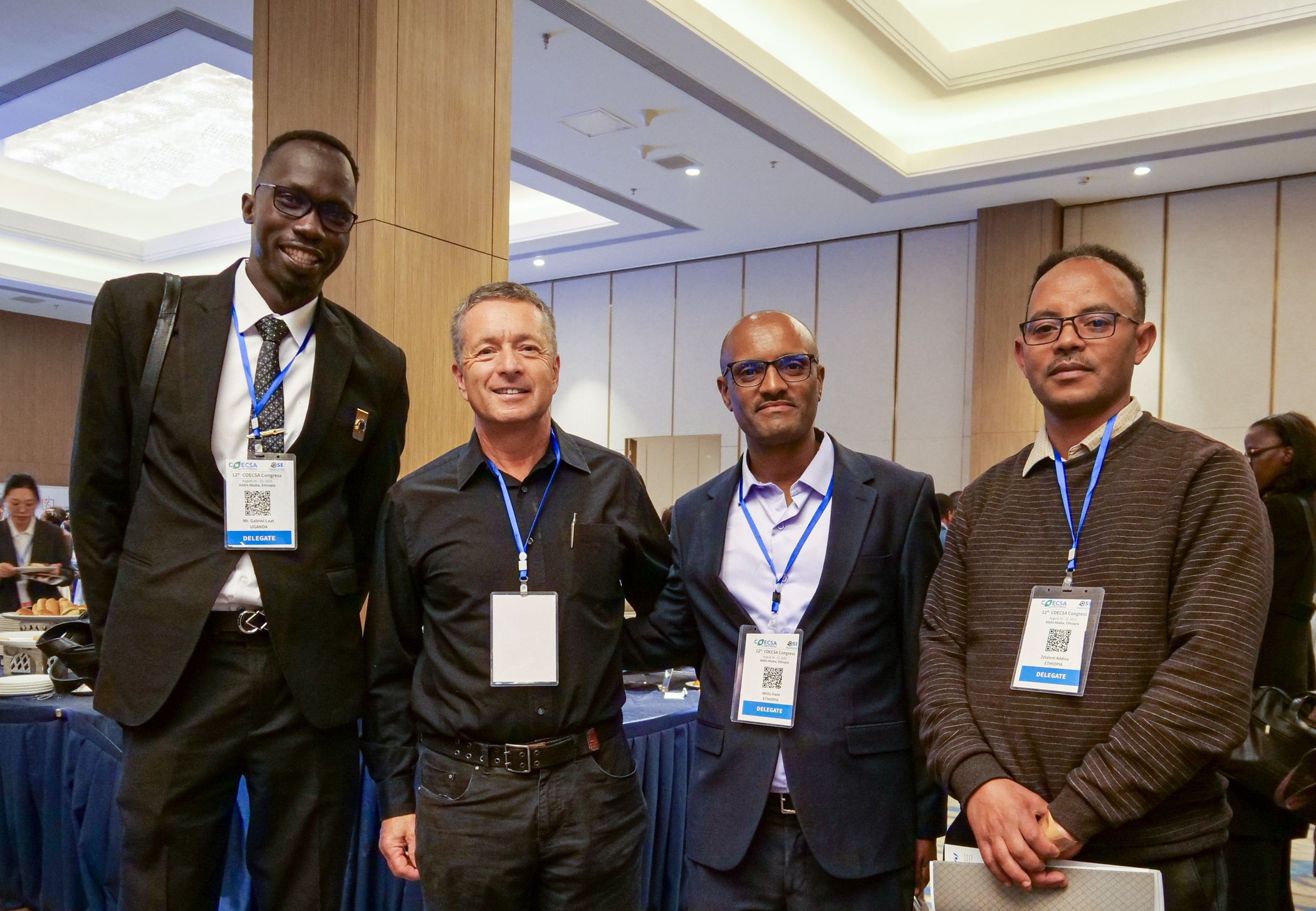 Mr. Gabriel Laat, Dr. Geoff Tabin, Aklilu Haile, and Zelalem Addisu at COECSA 2025