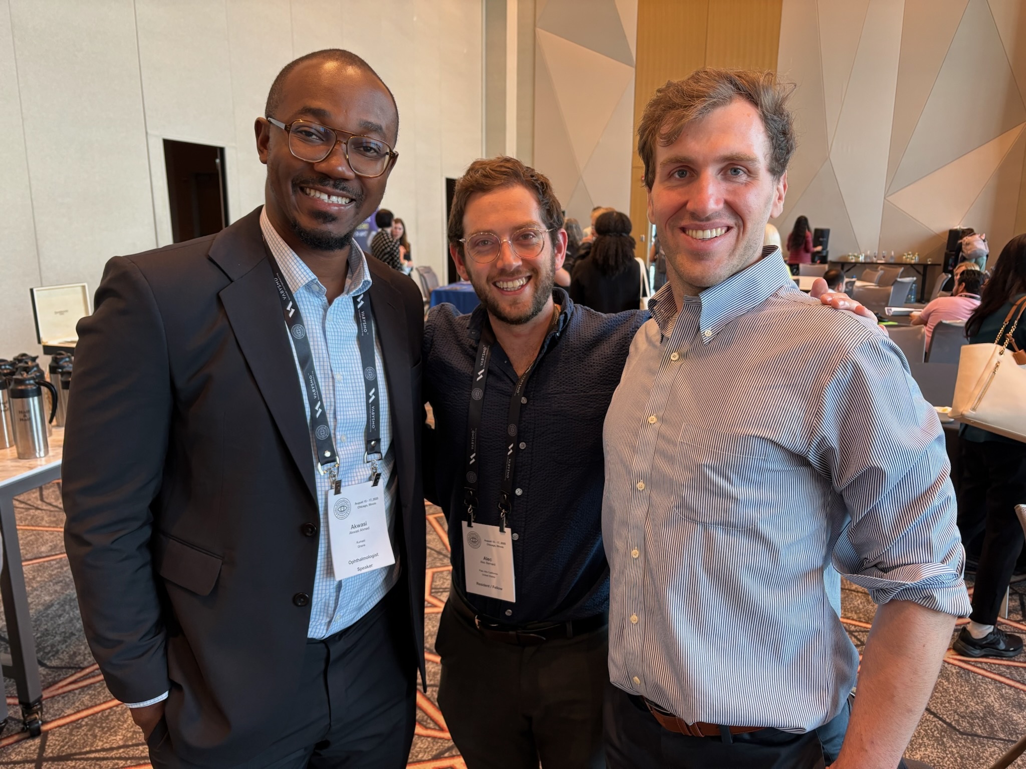 Dr. Akwasi Ahmed, Dr. Alec Bernard and Dr. Arthur Brant at Global Ophthalmology Summit 2025