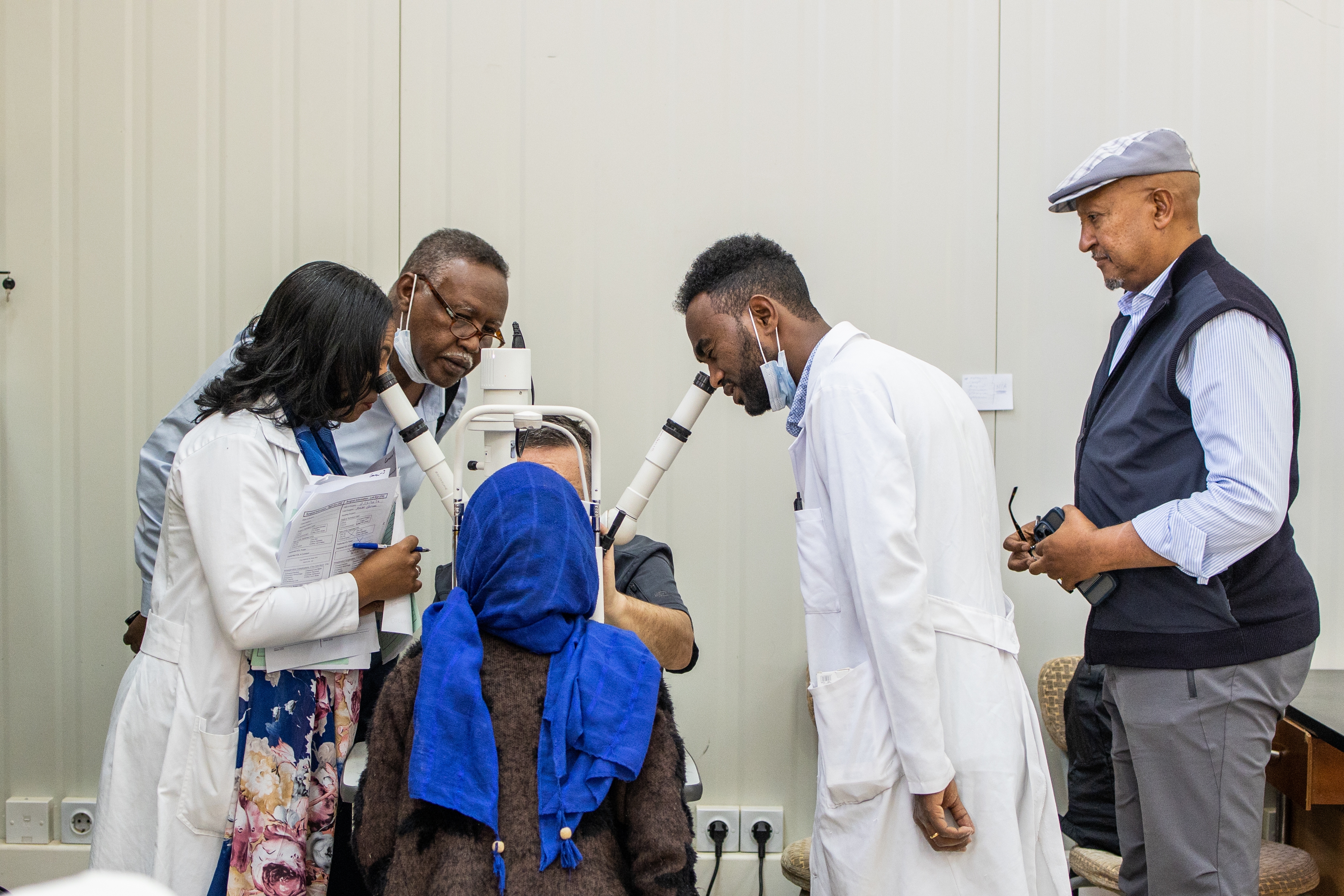 Female resident performs cataract surgery