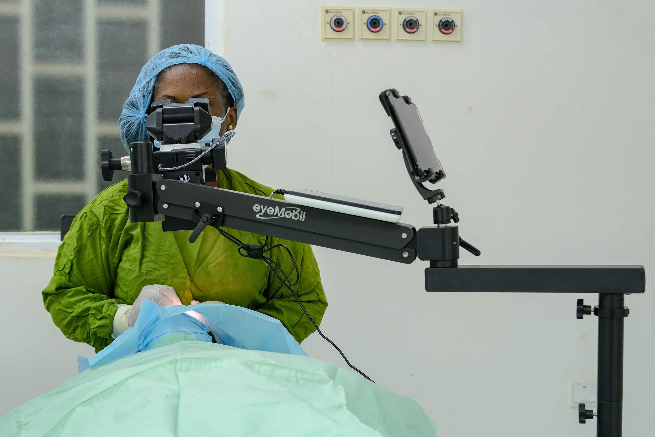 Dr. Gloria Kyeremeh at Tarkwa Hospital in Ghana, completing the first outreach with her new outreach kit.