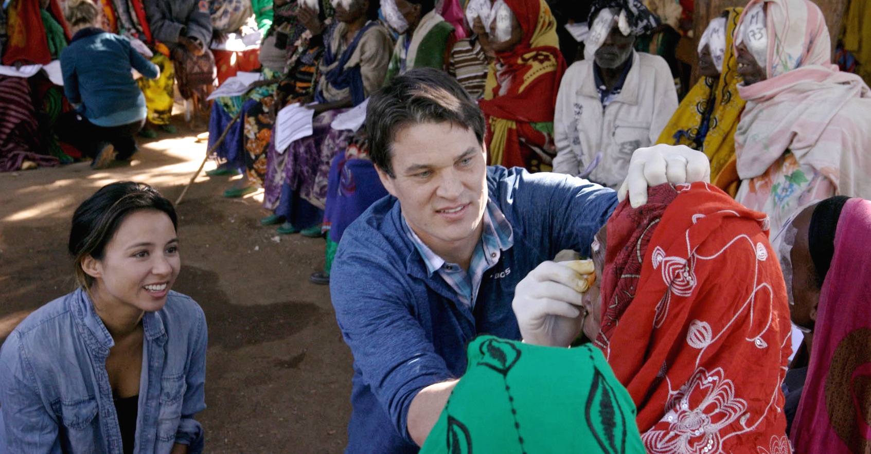 Removing bandages from patients 003